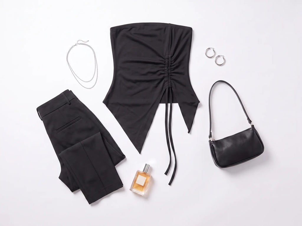 Noir Ruched Tube Top